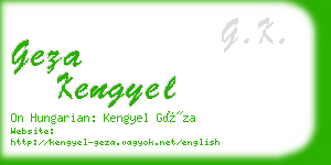 geza kengyel business card